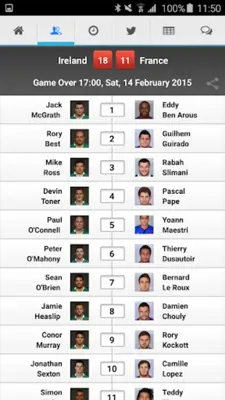 Rugby android App screenshot 1